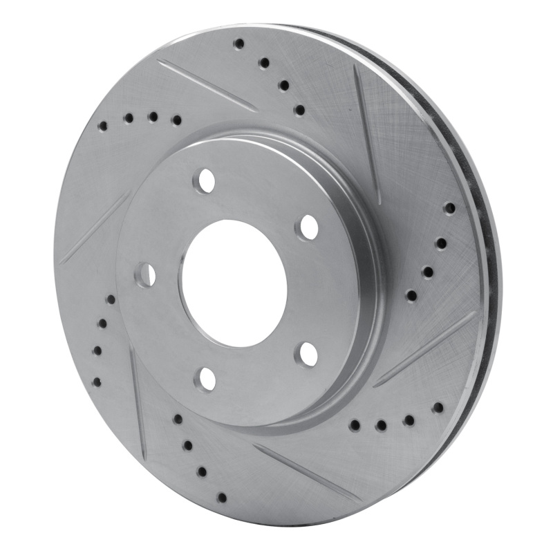 Dodge Caliber Brake Rotor (1) - Front Right - R1 Concepts - Drilled & Slotted - Silver - `07-`17